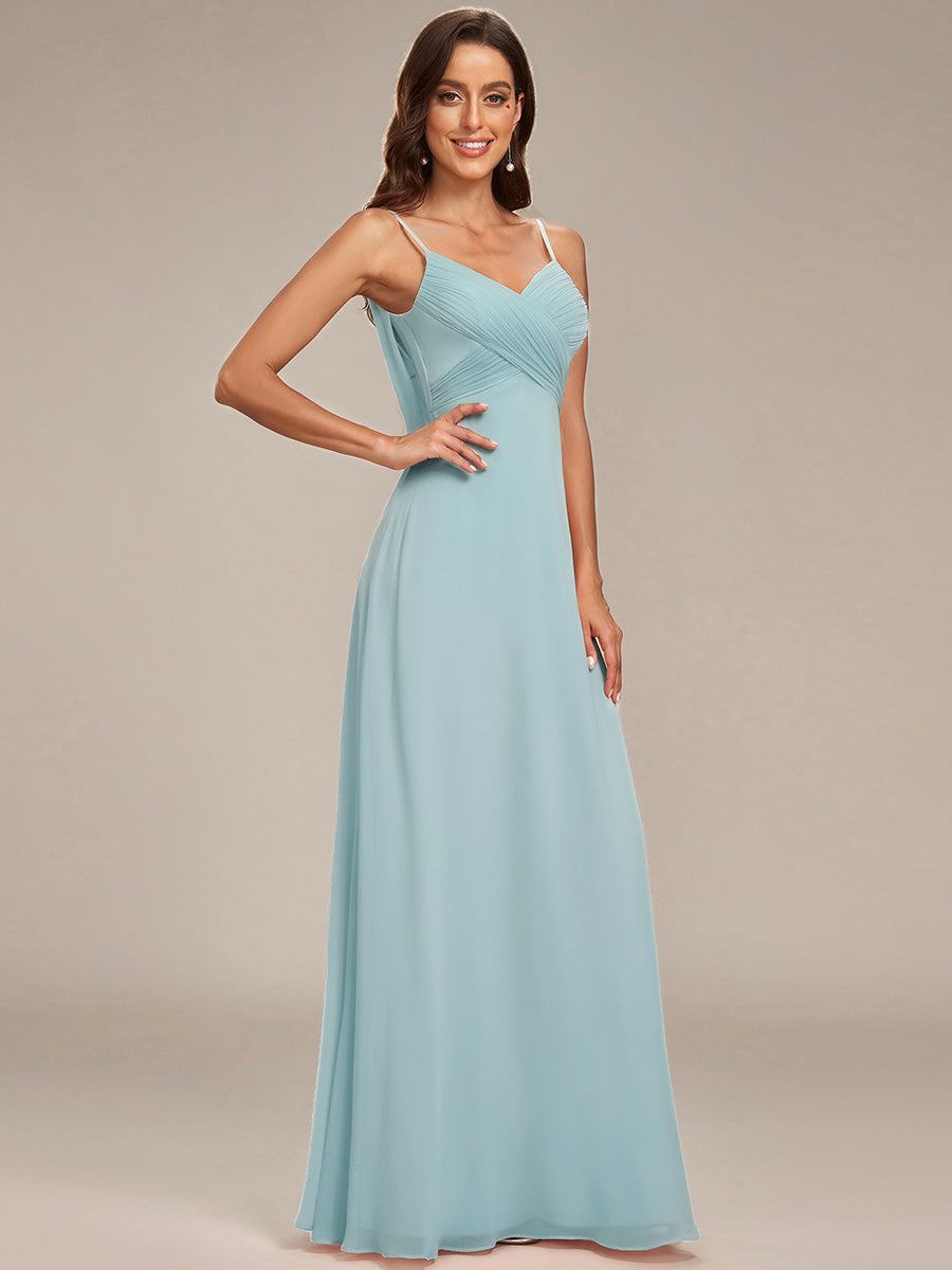 Sweetheart Draped Back Maxi Bridesmaid Dress #color_Sky Blue