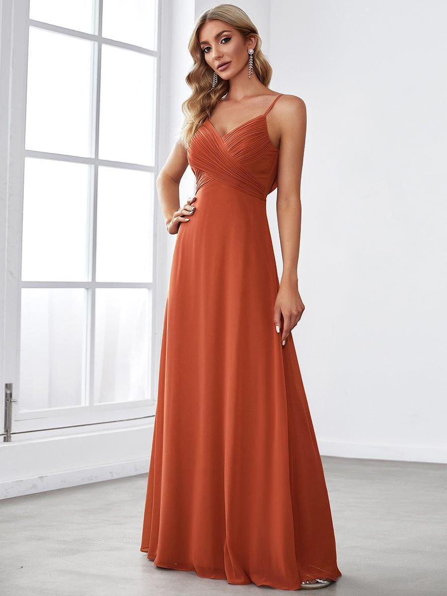 Burnt Orange Bridesmaid Gowns #style_ES80026BO