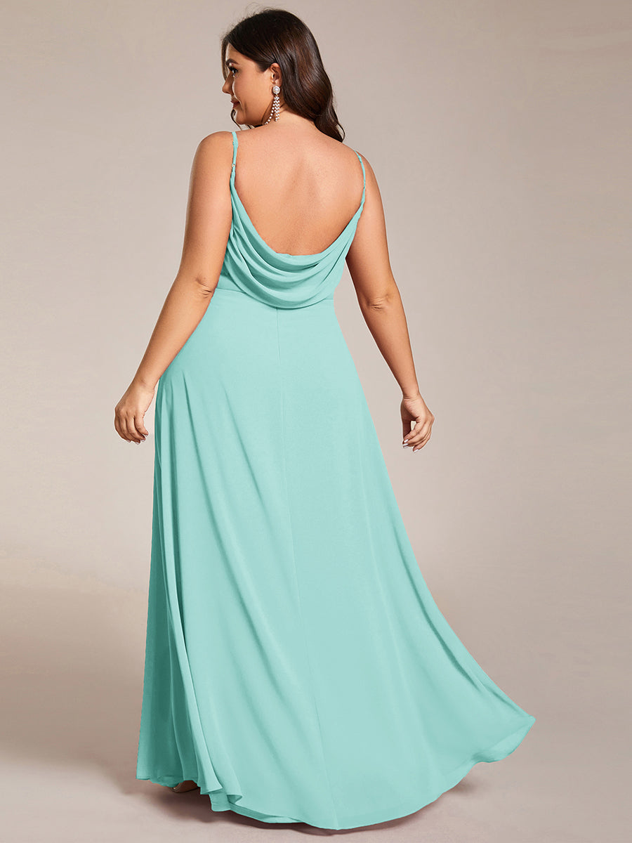 Sweetheart Draped Back Maxi Bridesmaid Dress #color_Pastel blue