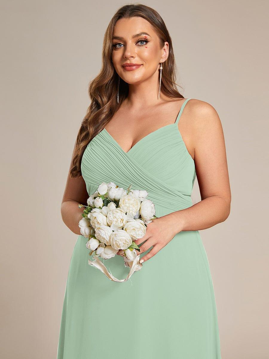 Criss-Cross V-Neck Chiffon Backless A-Line Bridesmaid Dress #color_Mint Green