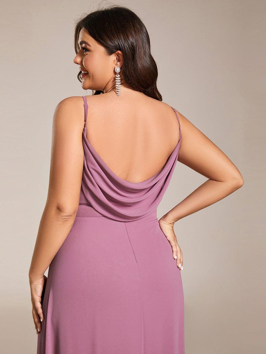 Criss-Cross V-Neck Chiffon Backless A-Line Bridesmaid Dress #color_Purple Orchid