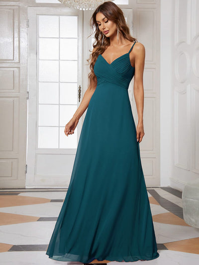 ever NOVA|Criss-Cross V-Neck Chiffon Backless A-Line Bridesmaid Dress