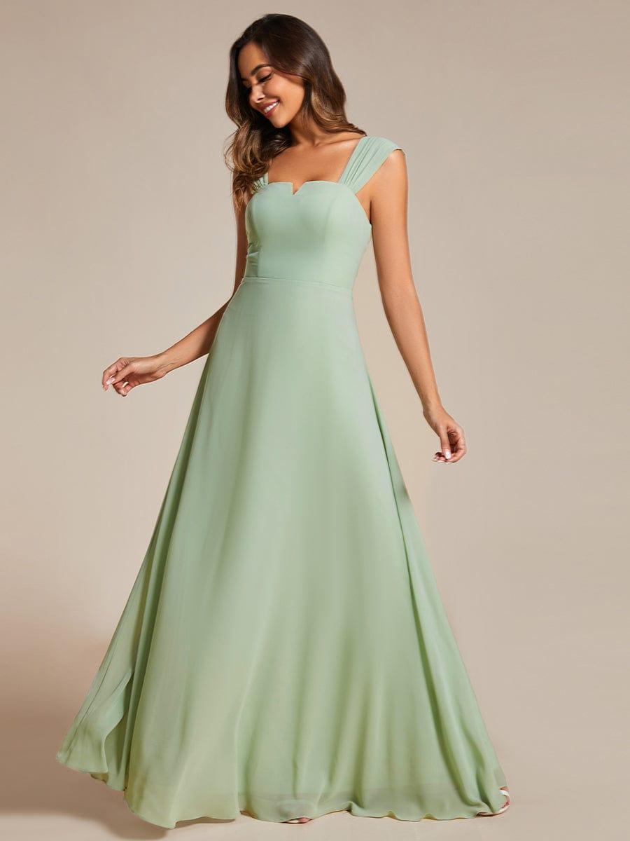 Chic High Waist Square Neck Bridesmaid Dress #color_Mint Green