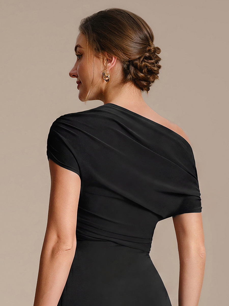 Knit Off-the-shoulder Sleeve Off The Shoulder Tops #color_Black