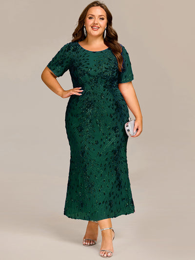 ever HAYLEN|Plus Size Sequin Mermaid Mother of the Bride Dress