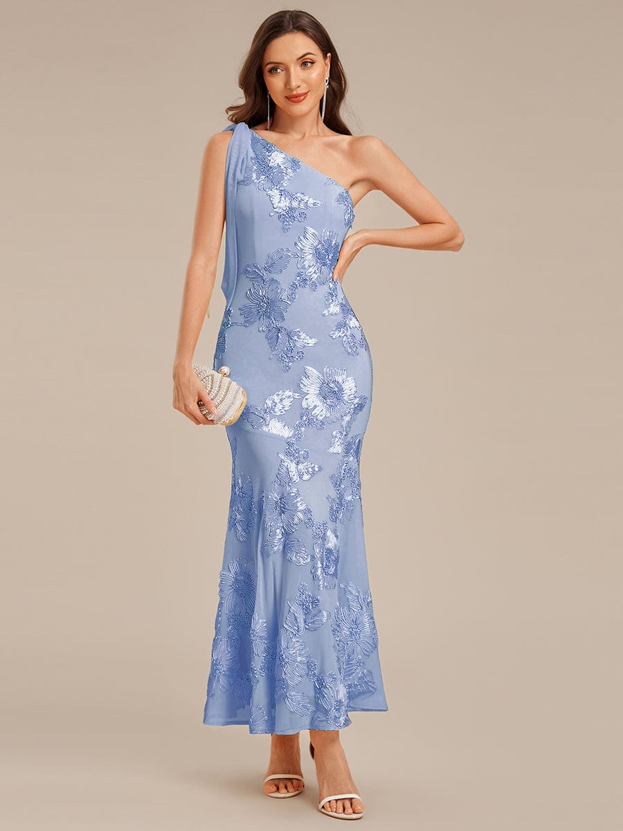 Flowing Ribbon Mesh Mermaid Formal Dress #color_Ice Blue
