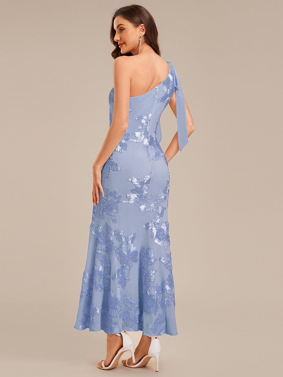 Flowing Ribbon Mesh Mermaid Formal Dress #color_Ice Blue