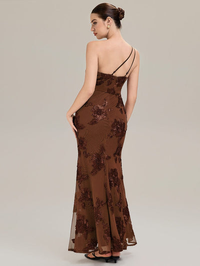 ever ISABELLA| Floral Mesh Sleeveless Evening Dress