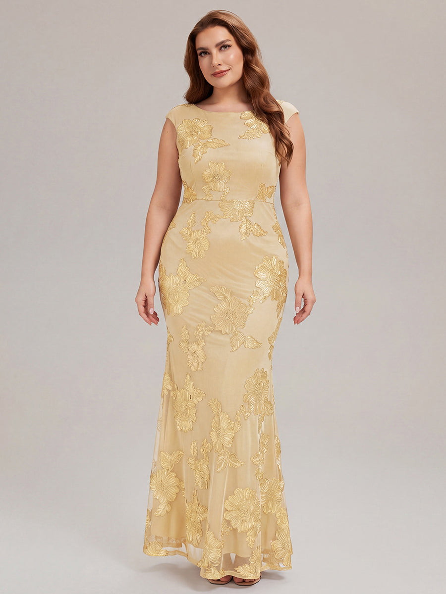 Jacquard bodycon Mermaid Evening Dress #color_Yellow