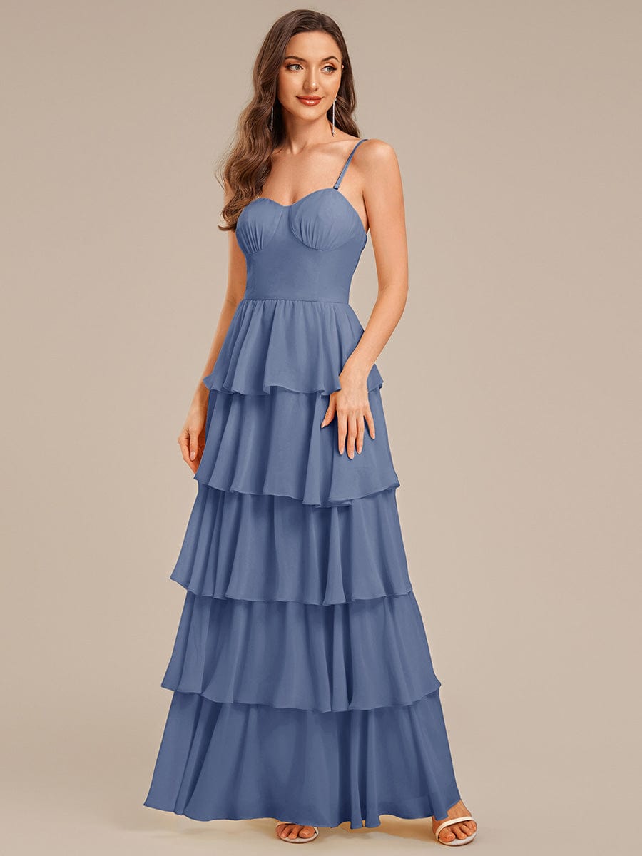 Elegant Ruffled Chiffon Sleeveless Wedding Guest Dress for Special