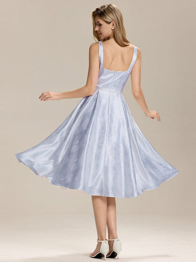 Satin Sleeveless Wedding Guest Dress With Pocket #color_Ice Blue