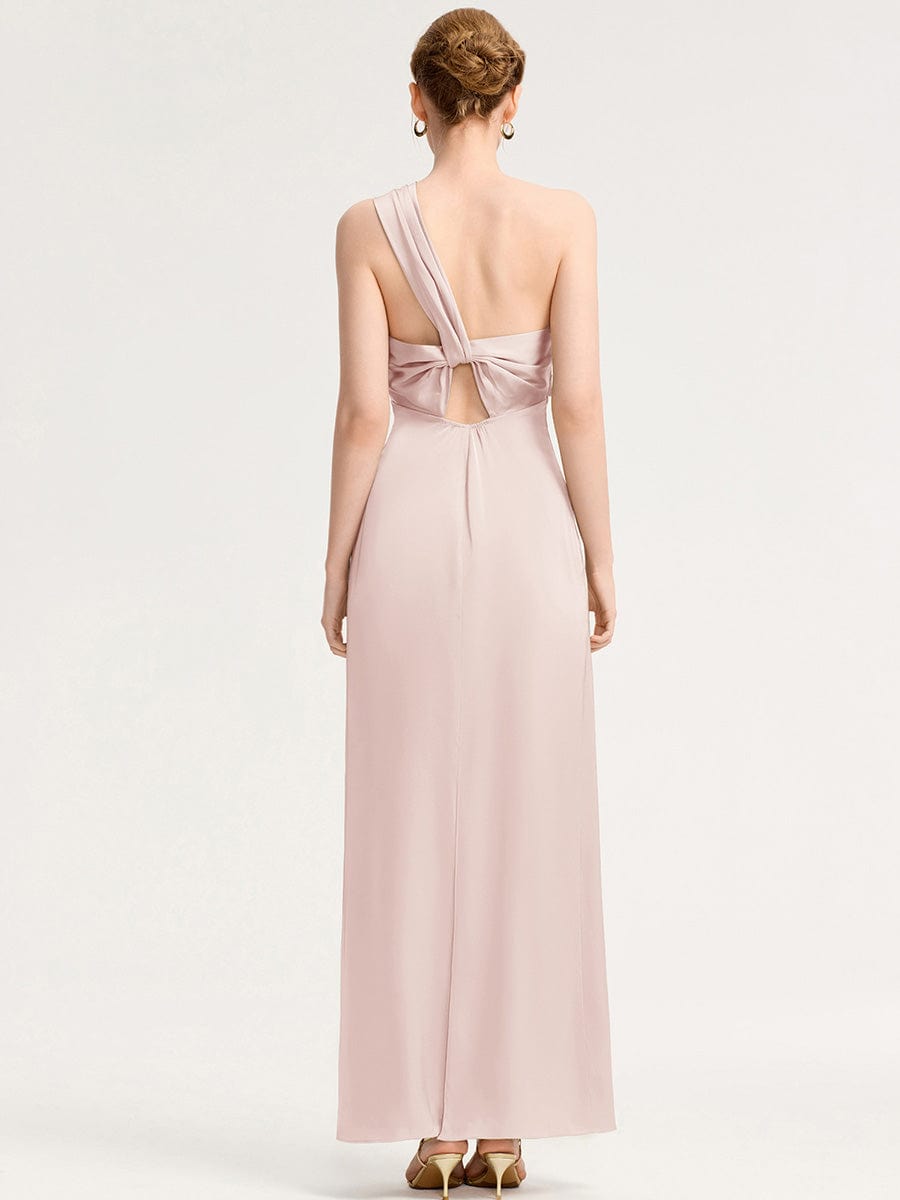 Twist Knot Satin Mermaid Bridesmaid dress #color_Pink