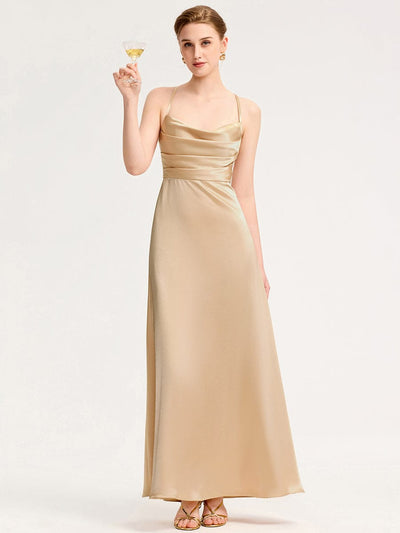 ever SERIVA|Backless Satin Bridesmaid dress