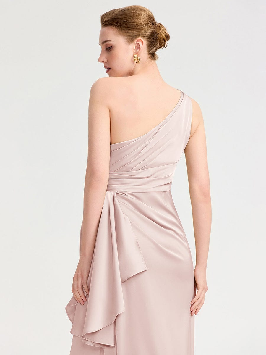Applique Tulle Sleeveless Bridesmaid Dress #color_Pink