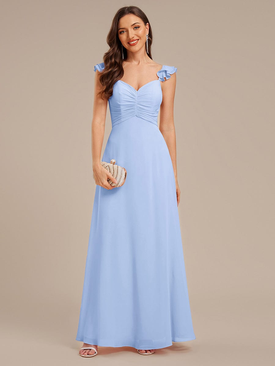 Backless Chiffon Ruffled Bridesmaid Dress #color_Ice Blue