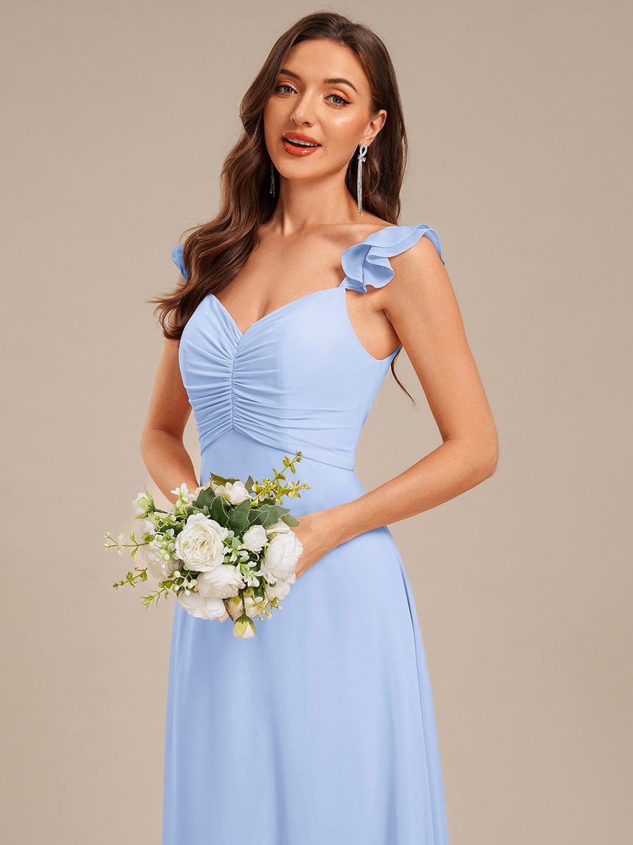 Backless Chiffon Ruffled Bridesmaid Dress #color_Ice Blue