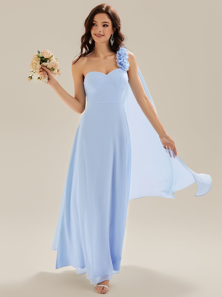 Flowing Ribbons Chiffon Sleeveless Dress #color_Ice Blue