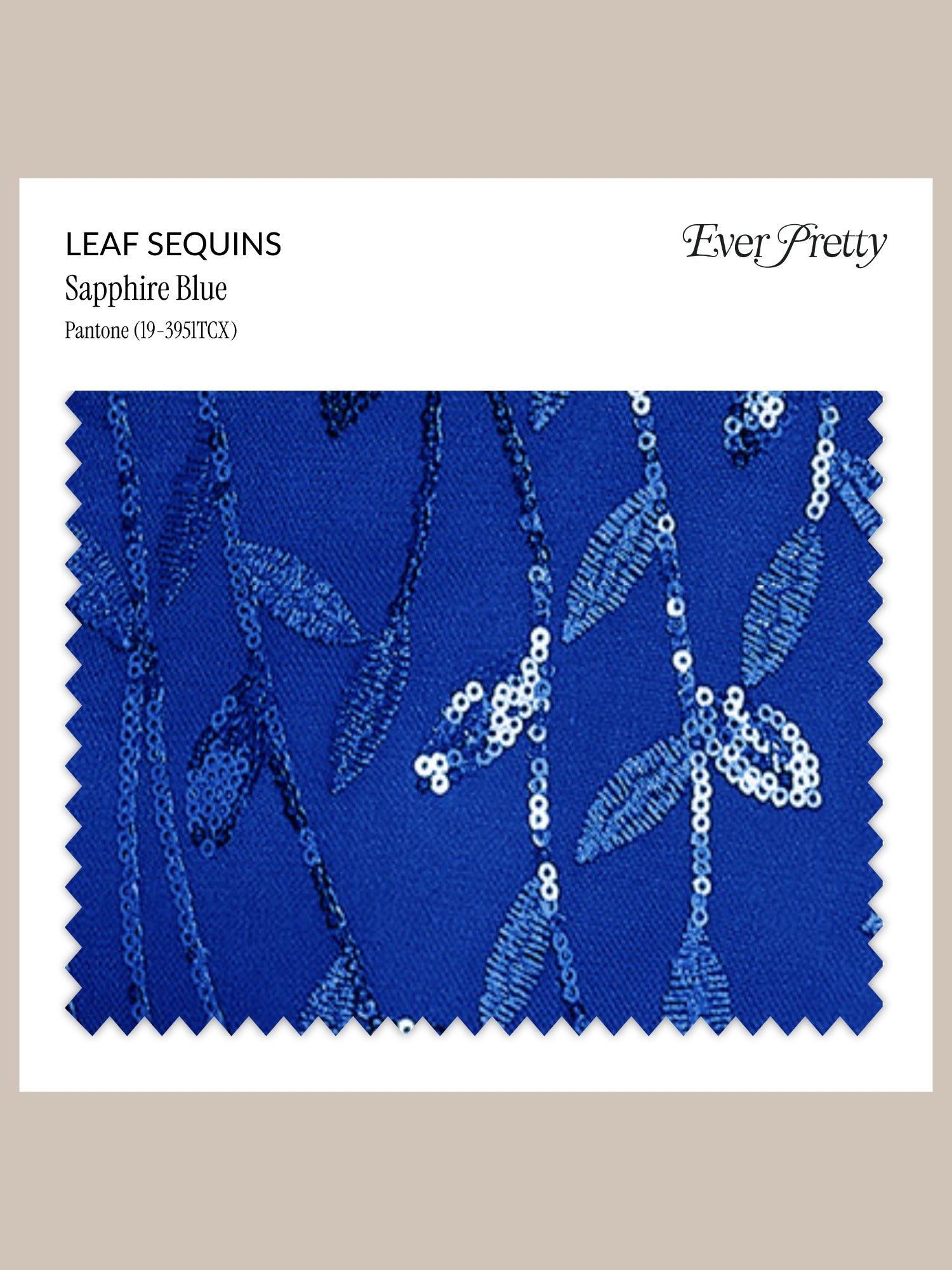 Ever-Pretty Leaf Sequins Swatch #Color_Sapphire Blue