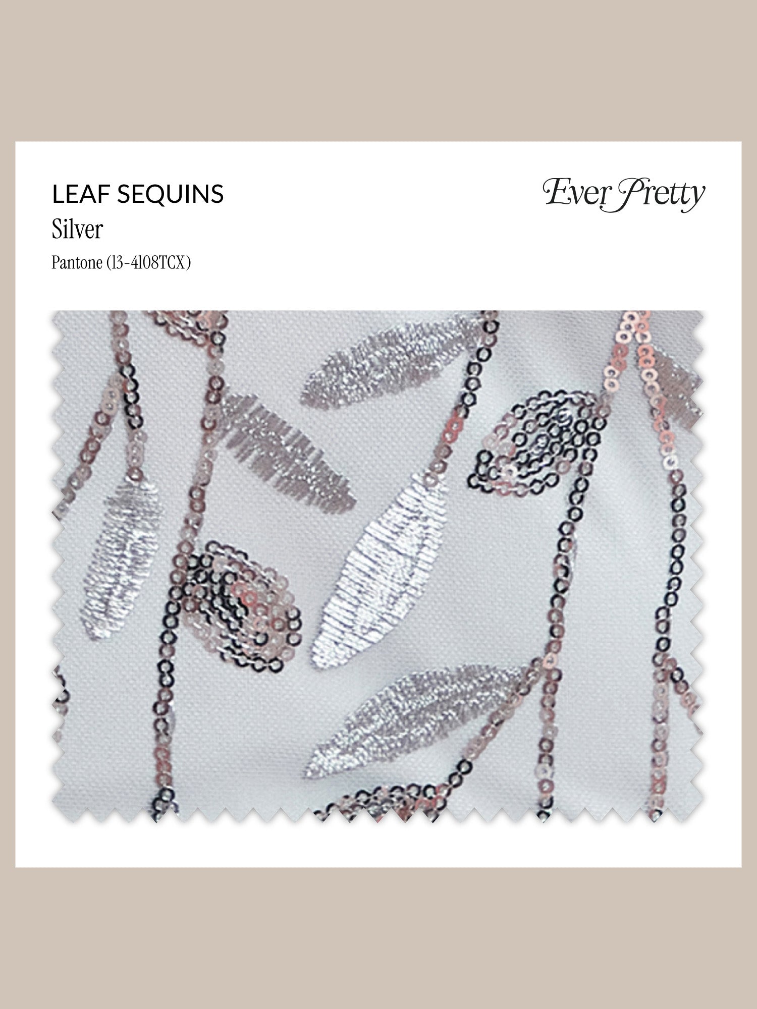 Ever-Pretty Leaf Sequins Swatch #Color_Silver