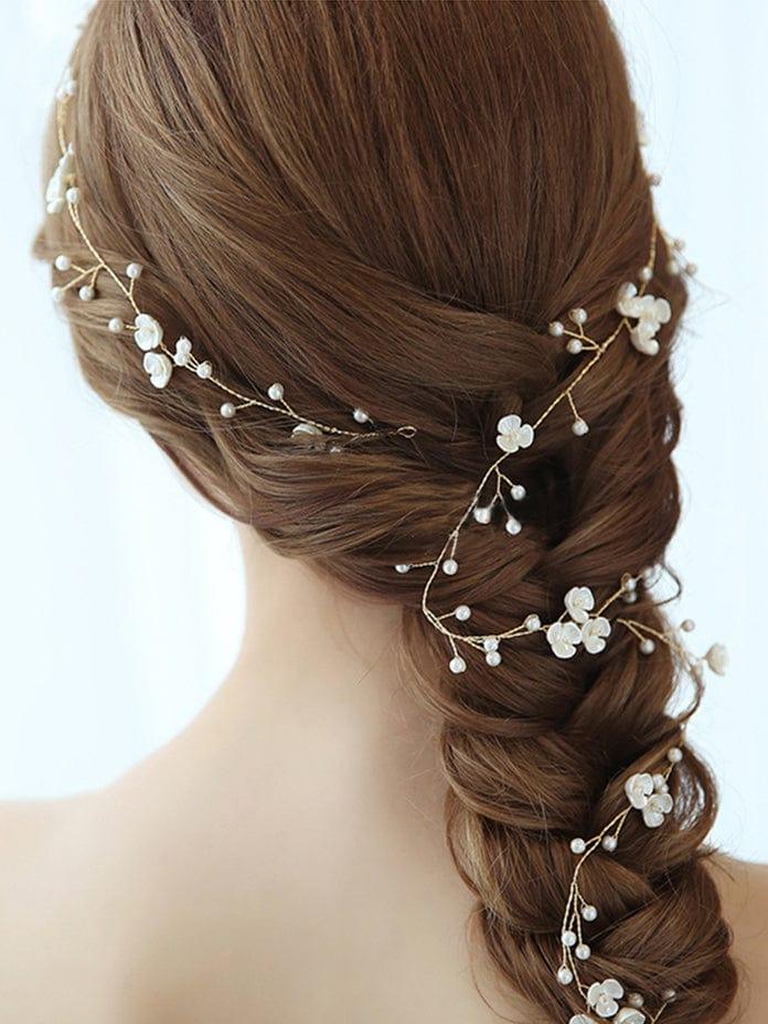 1-meter Long Handmade Pearl Braided Headband High-end Accessories