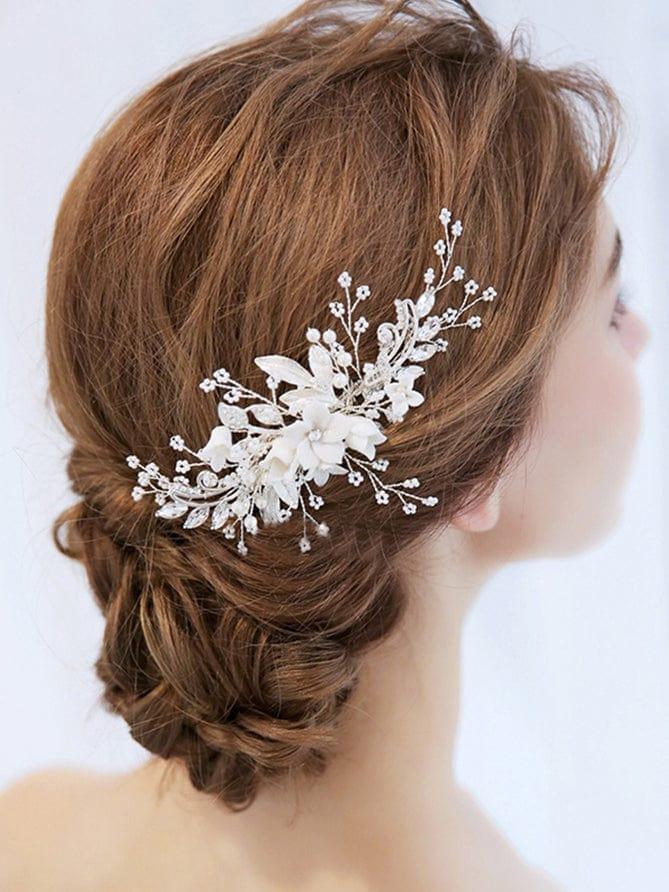 Lovely/Pretty/Romantic/Flower Combs for Women #color_Silver Lovely/Pretty/Romantic/Flower Combs for Women