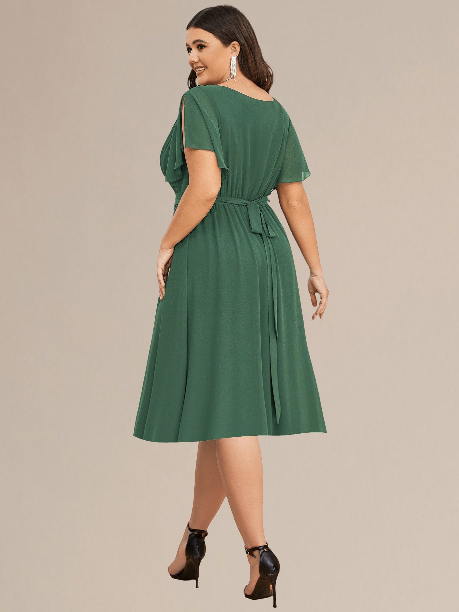 Plus Size Tie-Waist Bridesmaid Dresses #color_Eucalyptus