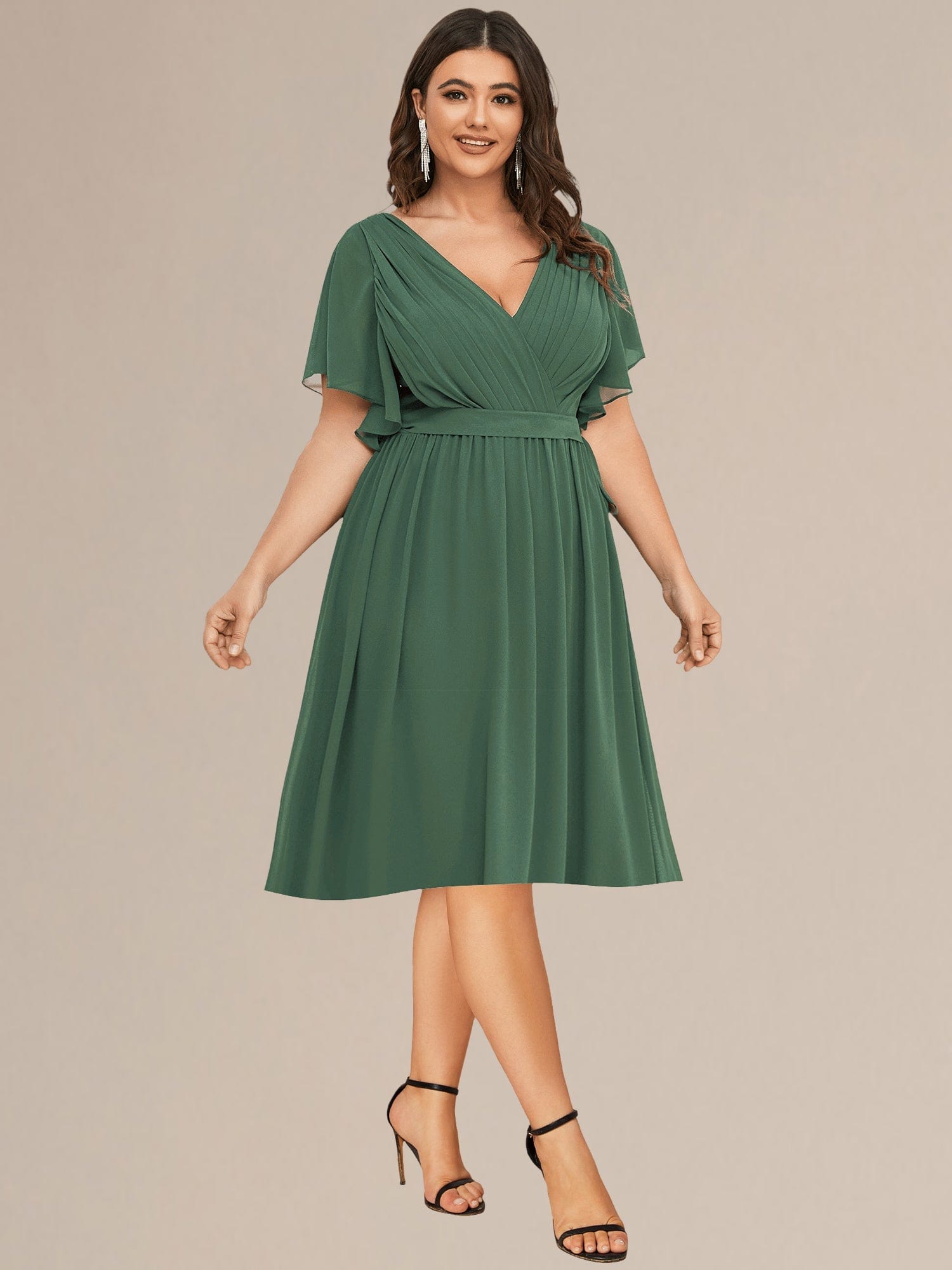 Plus Size Tie-Waist Bridesmaid Dresses #color_Eucalyptus