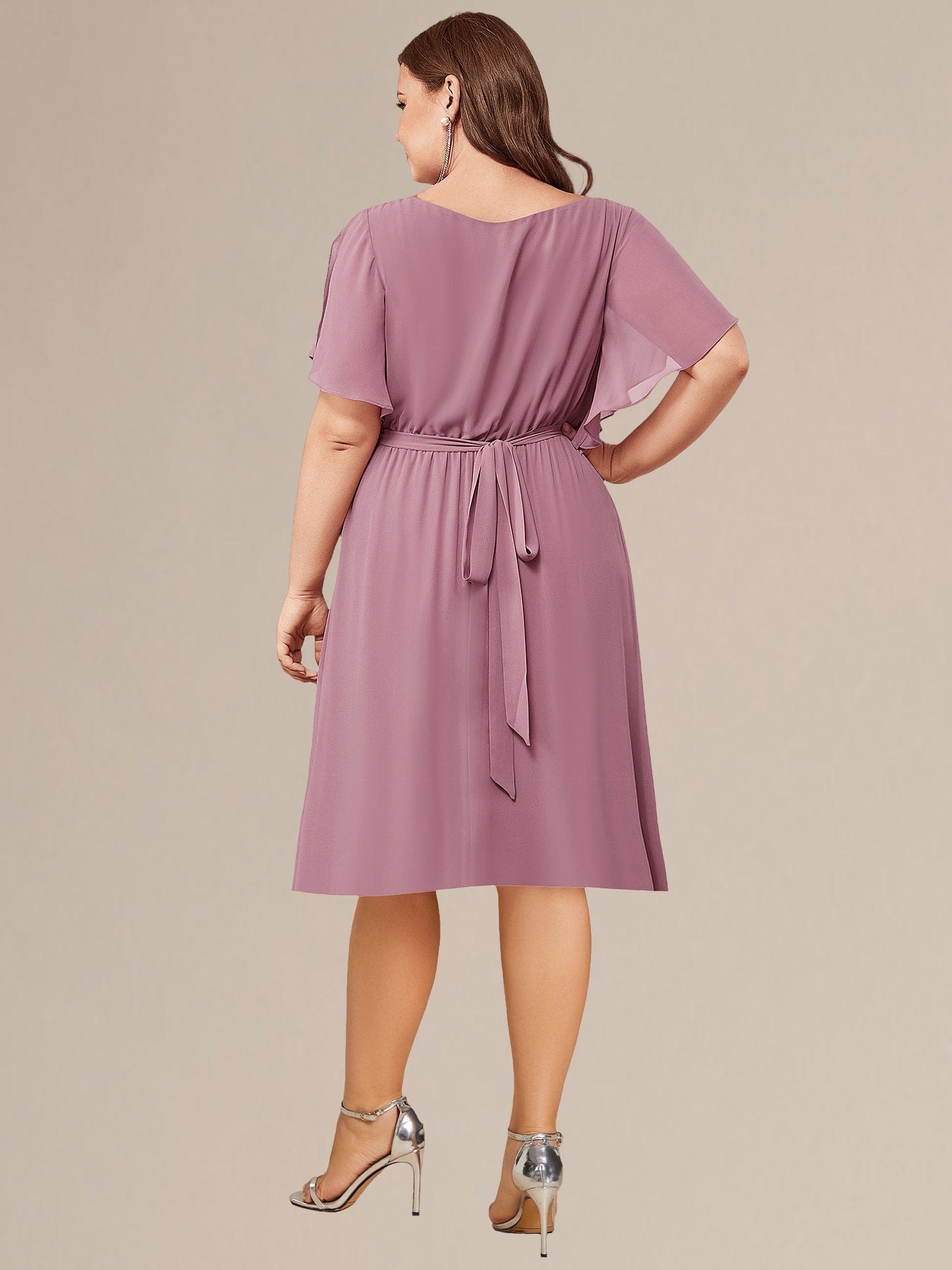 Plus Size Tie-Waist Bridesmaid Dresses #color_Purple Orchid