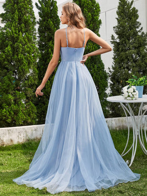 A-Line Halter Neck Applique Wedding Dress with Tulle