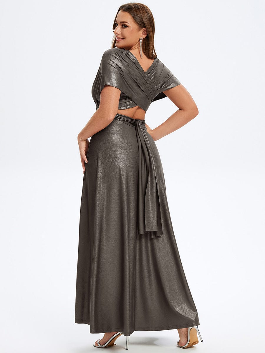 High-Stretch Soft Versatile Convertible Bridesmaid Dress #color_Metallic Black