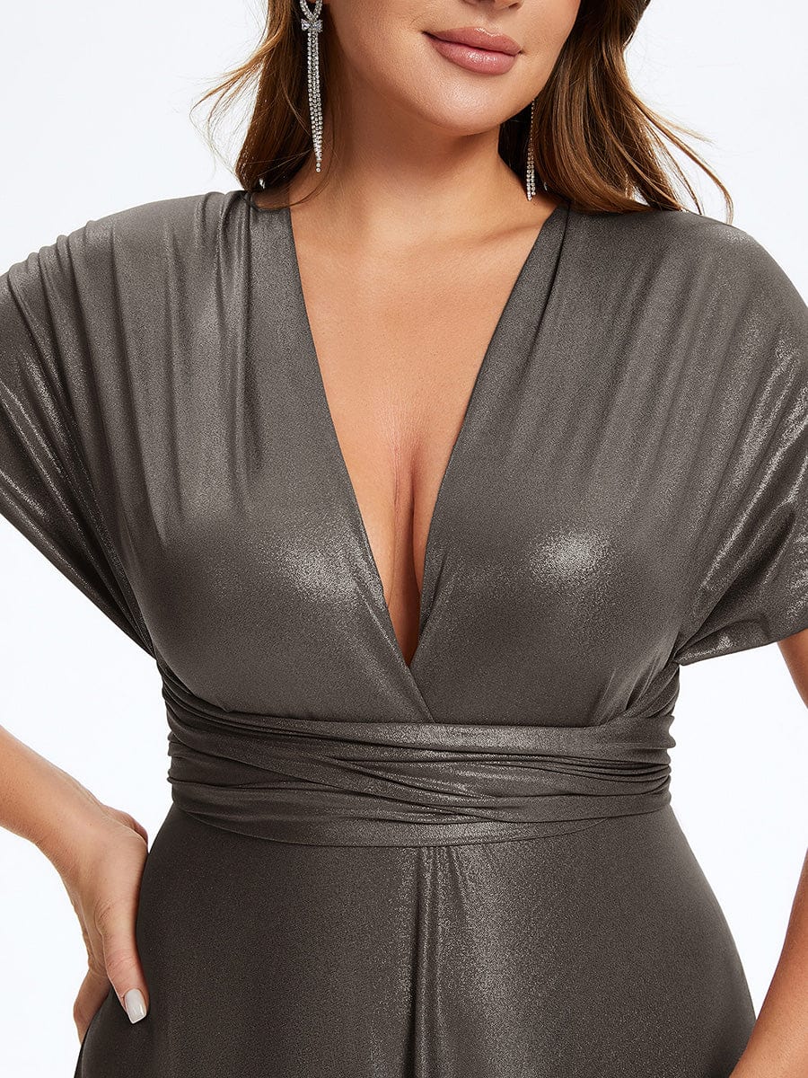 High-Stretch Soft Versatile Convertible Bridesmaid Dress #color_Metallic Black