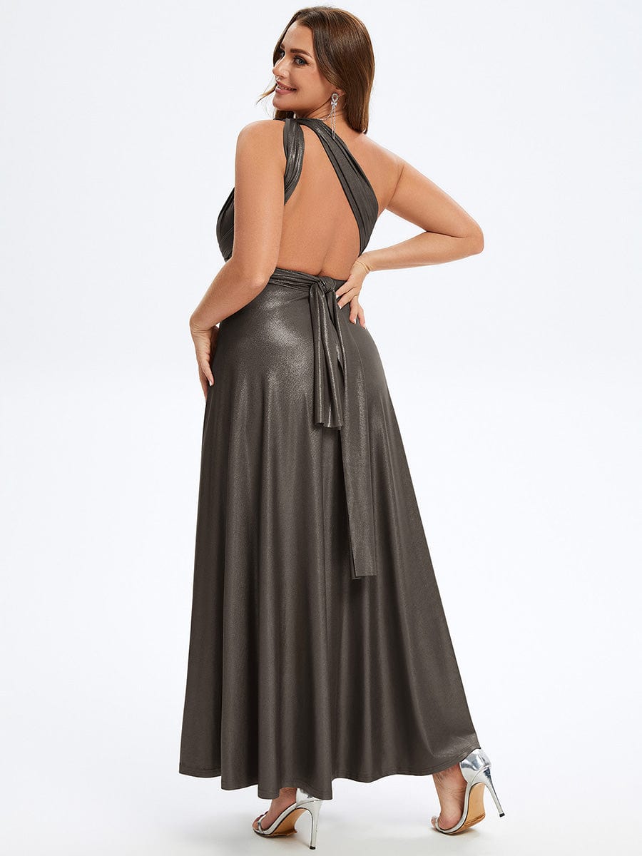 High-Stretch Soft Versatile Convertible Bridesmaid Dress #color_Metallic Black