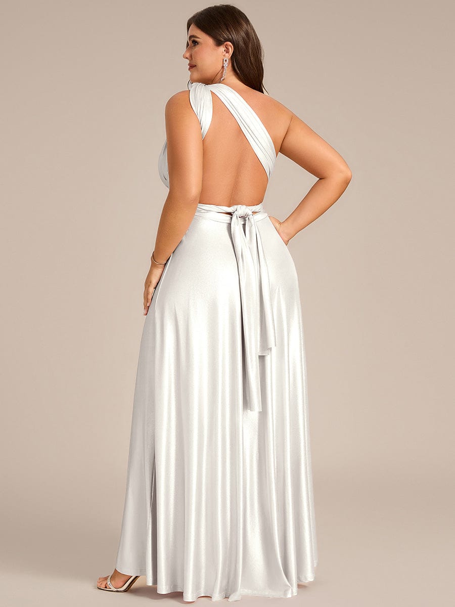 High-Stretch Soft Versatile Convertible Bridesmaid Dress #color_Metallic Silver