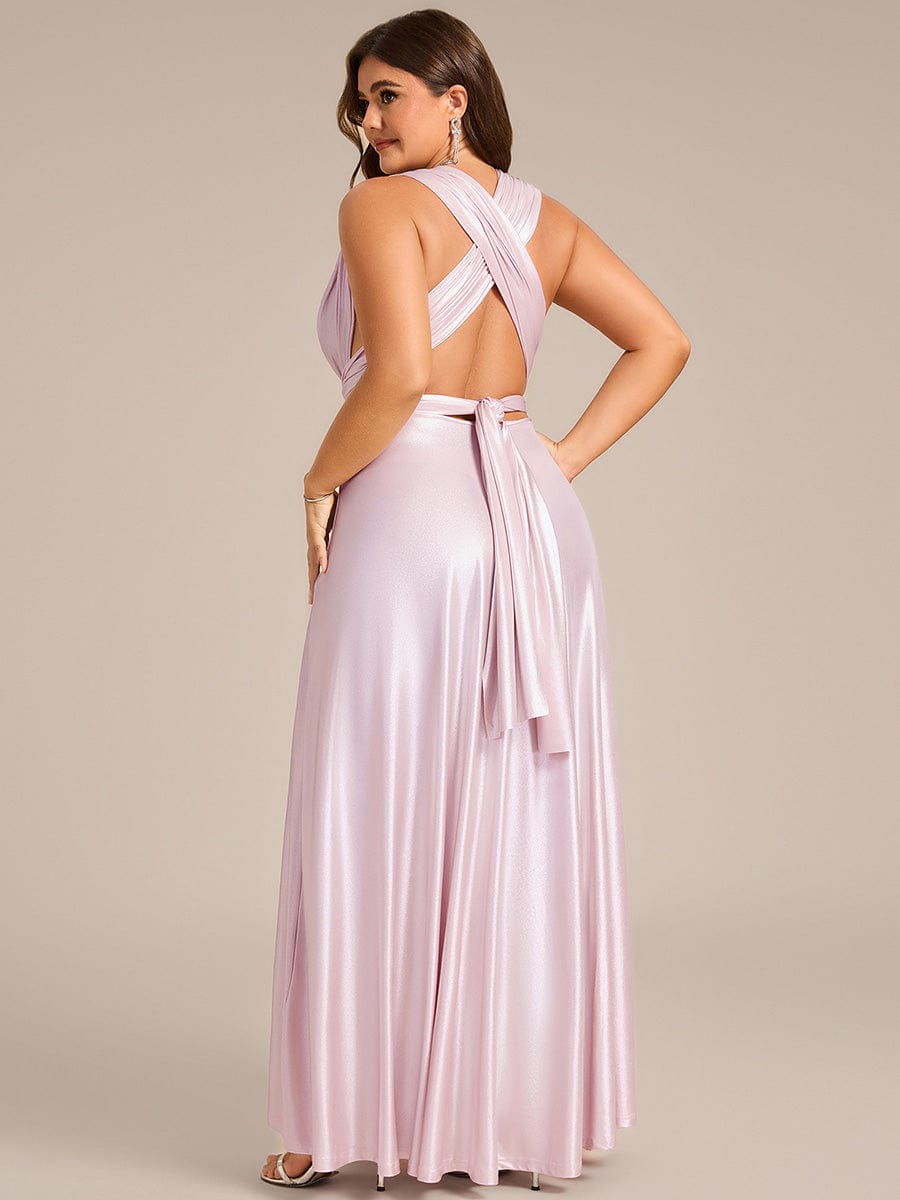 High-Stretch Soft Versatile Convertible Bridesmaid Dress #color_Metallic Pink