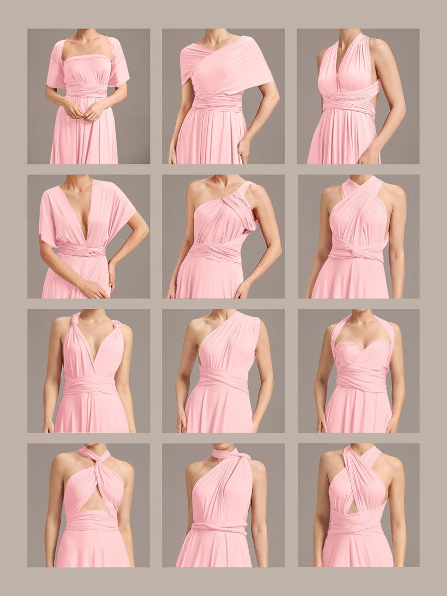 High-Stretch Soft Versatile Convertible Bridesmaid Dress #color_Pink