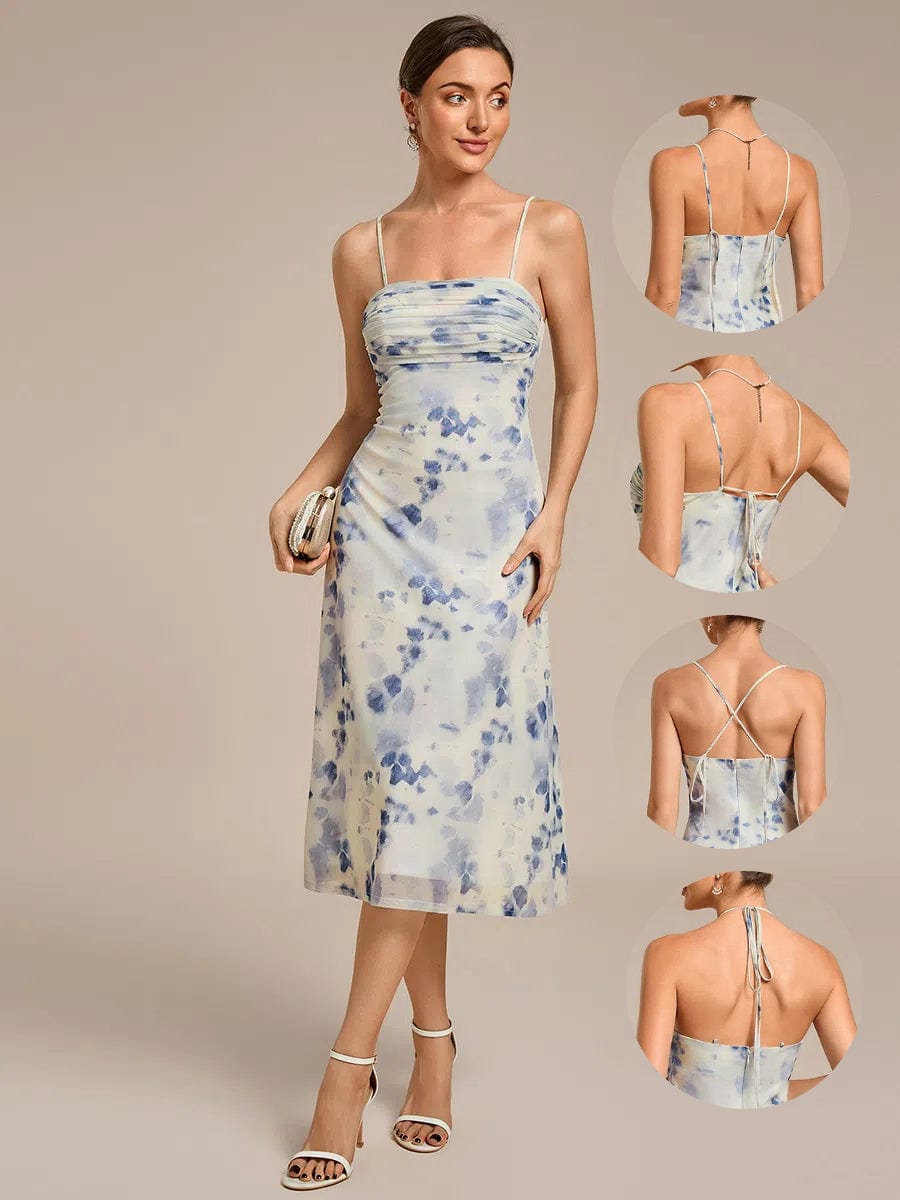 Bodycon Mesh Sleeveless Wedding Guest Dress #color_Blue Verdure on White