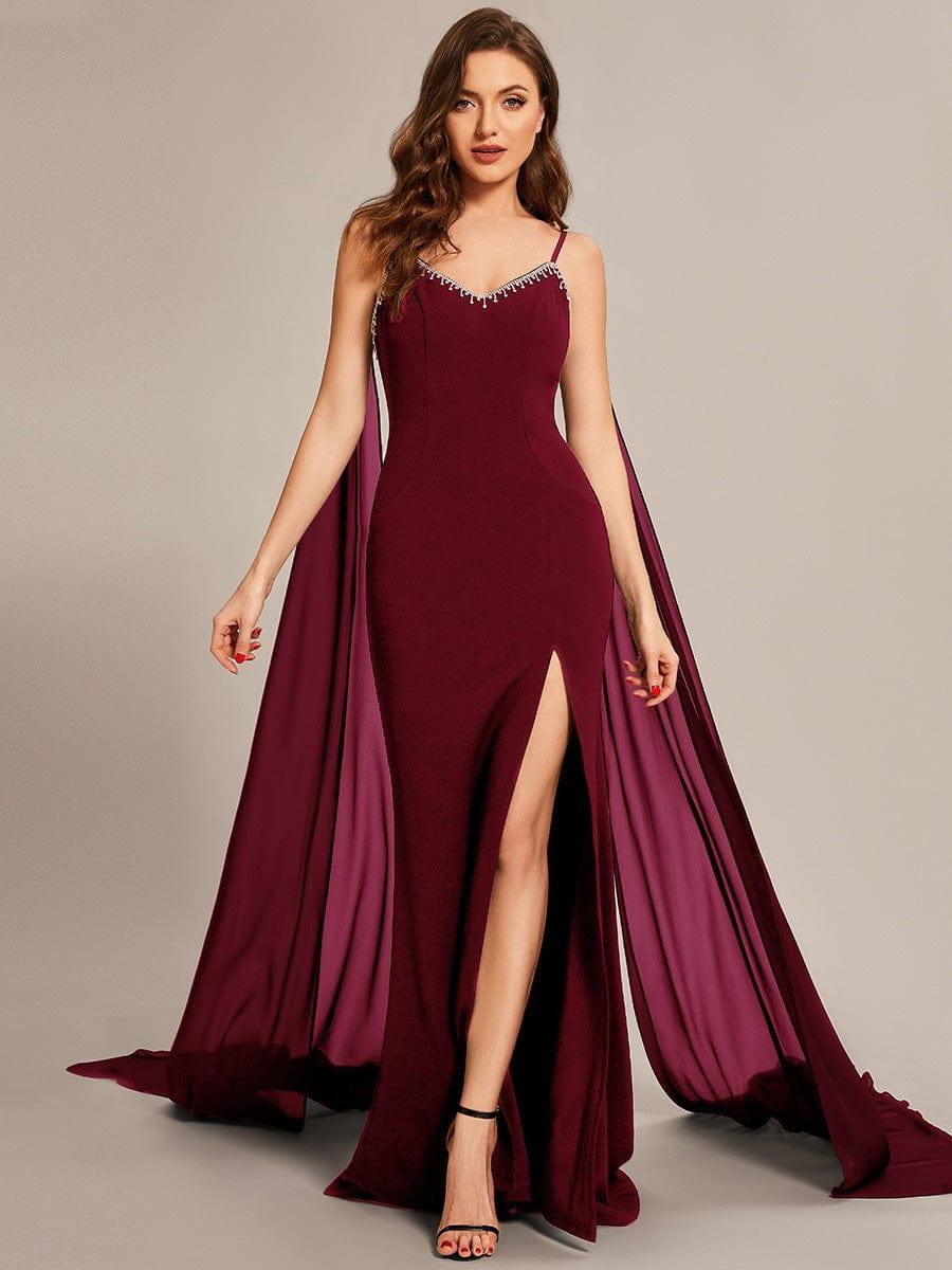 Custom Size Chiffon Streamer Spaghetti Strap Sequin Prom Dresses #color_Black Custom Size Chiffon Streamer Spaghetti Strap Prom Dresses