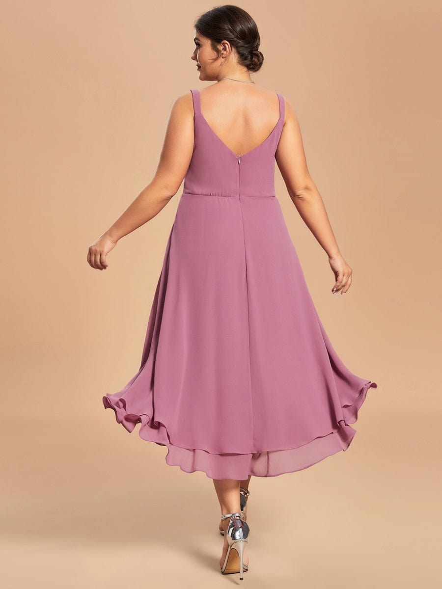 Custom Size Two-Piece Set Chiffon Sleeveless Long Sleeve Lace Mother of the Bride Dress #color_Purple Orchid Custom Size Two-Piece Set Chiffon Sleeveless Long Sleeve Lace Mother of the Bride Dress