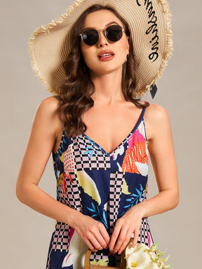 Loose Spaghetti Strap A-Line Summer Beach Vacation Maxi Dress