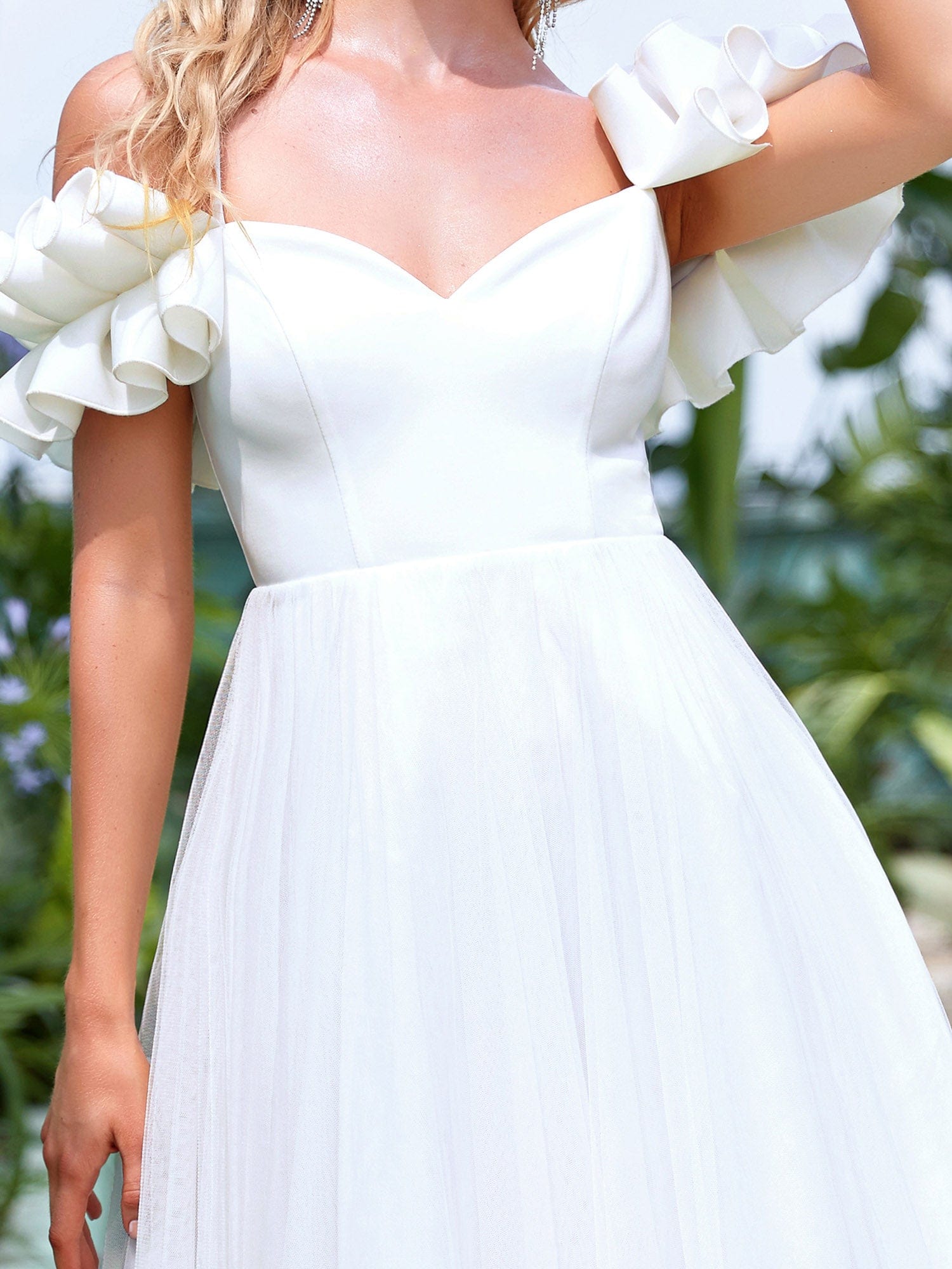 Custom Size Extraordinary Sleeve Cocktail Dress with Spaghetti Straps #color_Cream Custom Size Extraordinary Sleeve Cocktail Dress with Spaghetti Straps