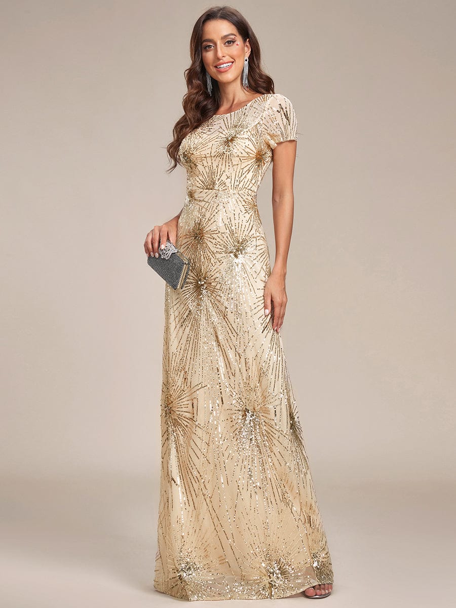 Fireworks Embroidered Sequins Backless Bodycon Evening Dress #color_Dark Green Fireworks Embroidered Sequins Backless Bodycon Evening Dress
