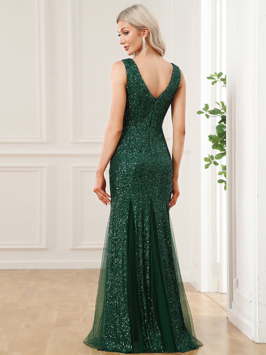 Sleeveless Bodycon Asymmetrical Hem Evening Dress #color_Black Sleeveless Bodycon Asymmetrical Hem Evening Dress