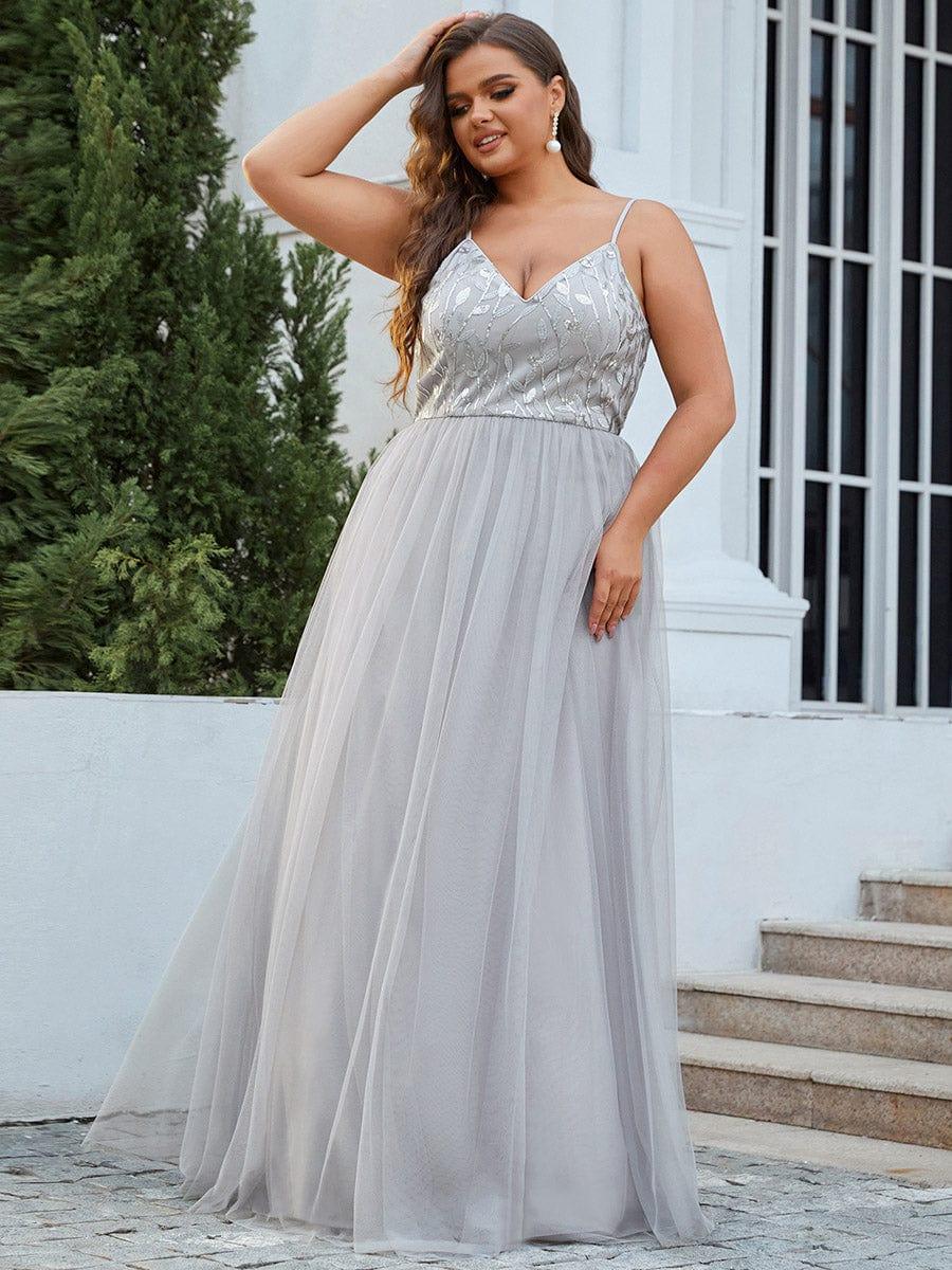 Custom Size Soft Spaghetti Straps V-Neck Embroidery Evening Dress #color_Navy Blue Custom Size Soft Spaghetti Straps V-Neck Embroidery Evening Dress