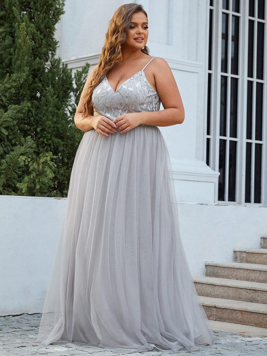 Custom Size Soft Spaghetti Straps V-Neck Embroidery Evening Dress #color_Navy Blue Custom Size Soft Spaghetti Straps V-Neck Embroidery Evening Dress