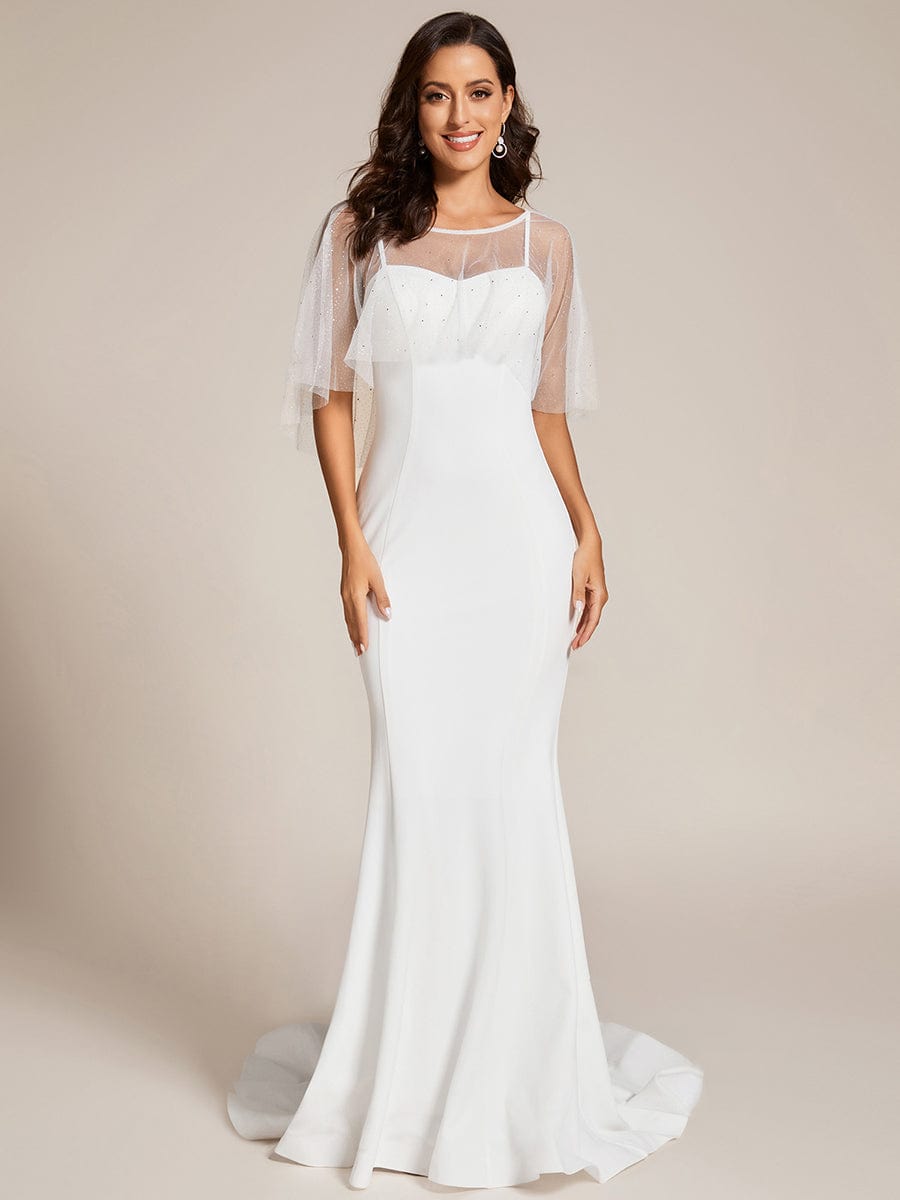 Custom Size Sweetheart Neckline Bodycon Floor Length Wedding Dress #color_White