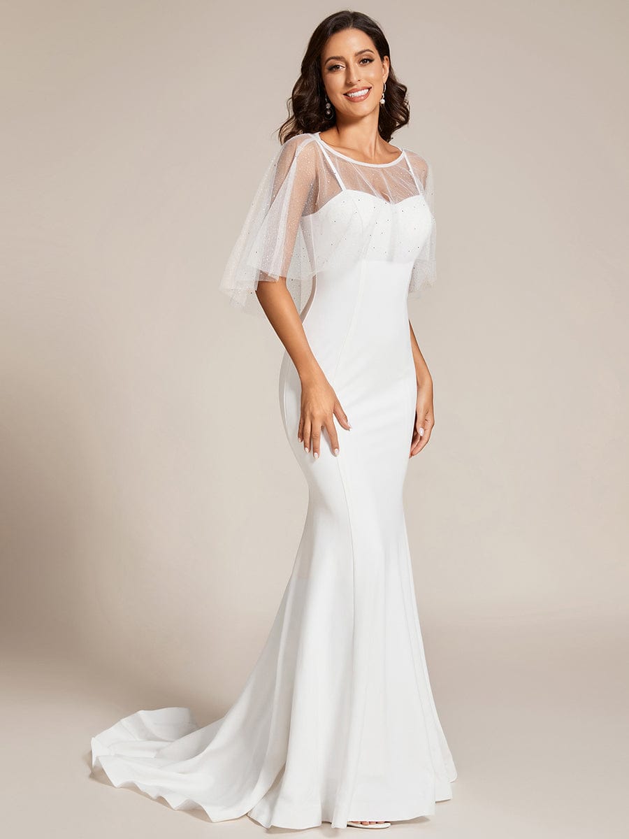 Custom Size Sweetheart Neckline Bodycon Floor Length Wedding Dress #color_White Custom Size Sweetheart Neckline Bodycon Floor Length Wedding Dress