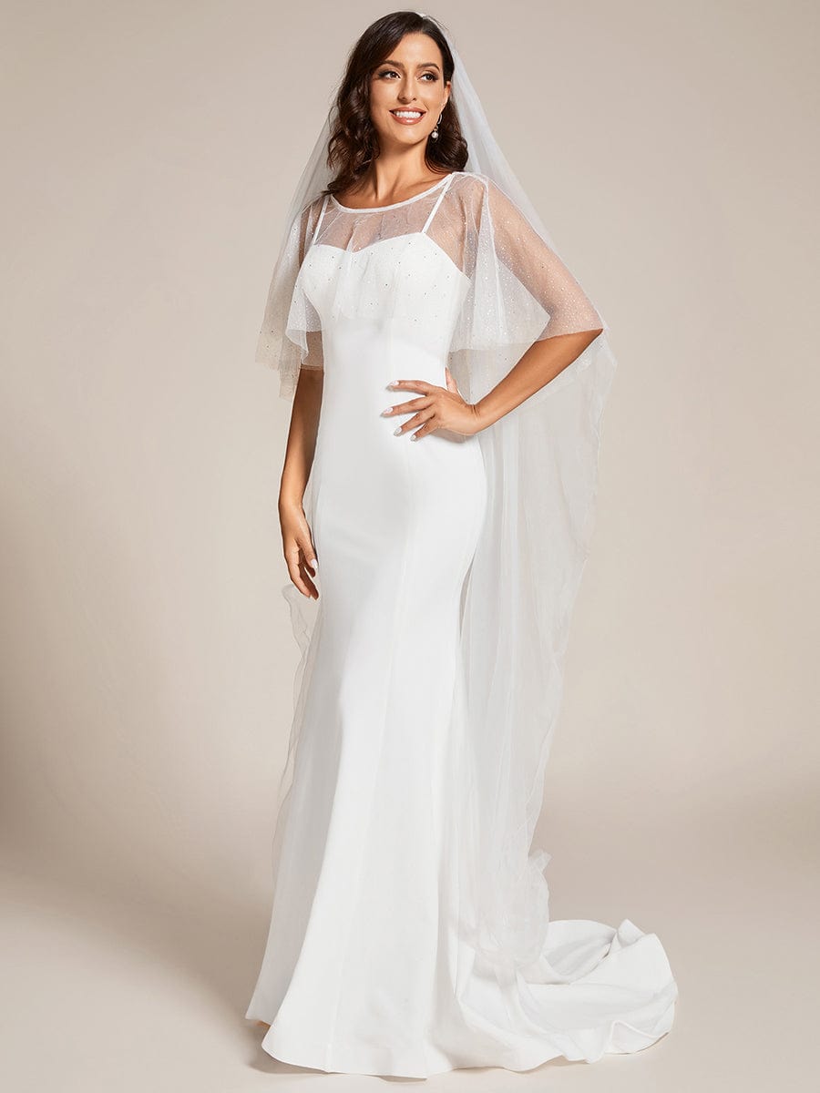 Custom Size Sweetheart Neckline Bodycon Floor Length Wedding Dress #color_White Custom Size Sweetheart Neckline Bodycon Floor Length Wedding Dress
