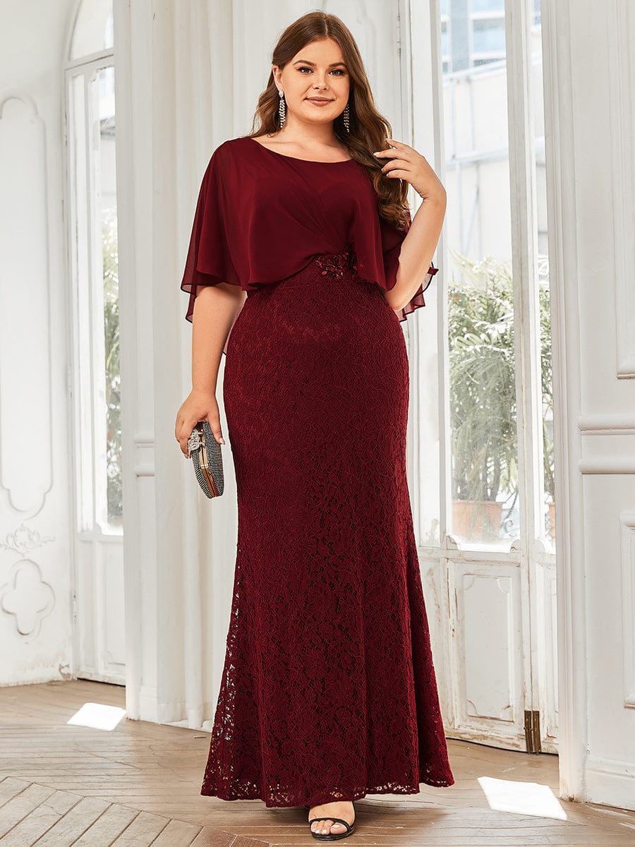 Custom Size Floral Embroidered Lace Mother of the Bride Dress Custom Size Floral Embroidered Lace Mother of the Bride Dress