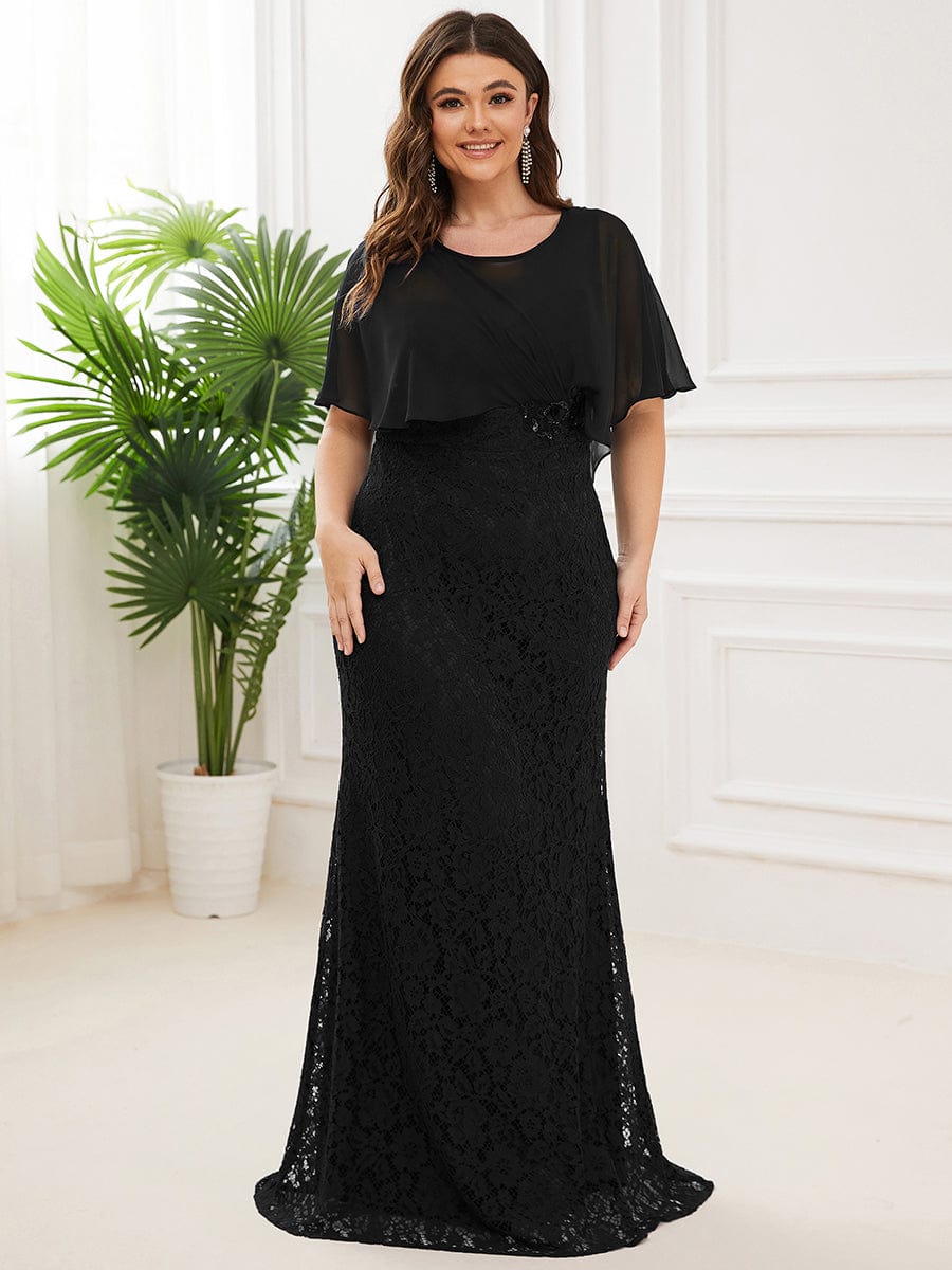 Custom Size Floral Embroidered Lace Mother of the Bride Dress Custom Size Floral Embroidered Lace Mother of the Bride Dress