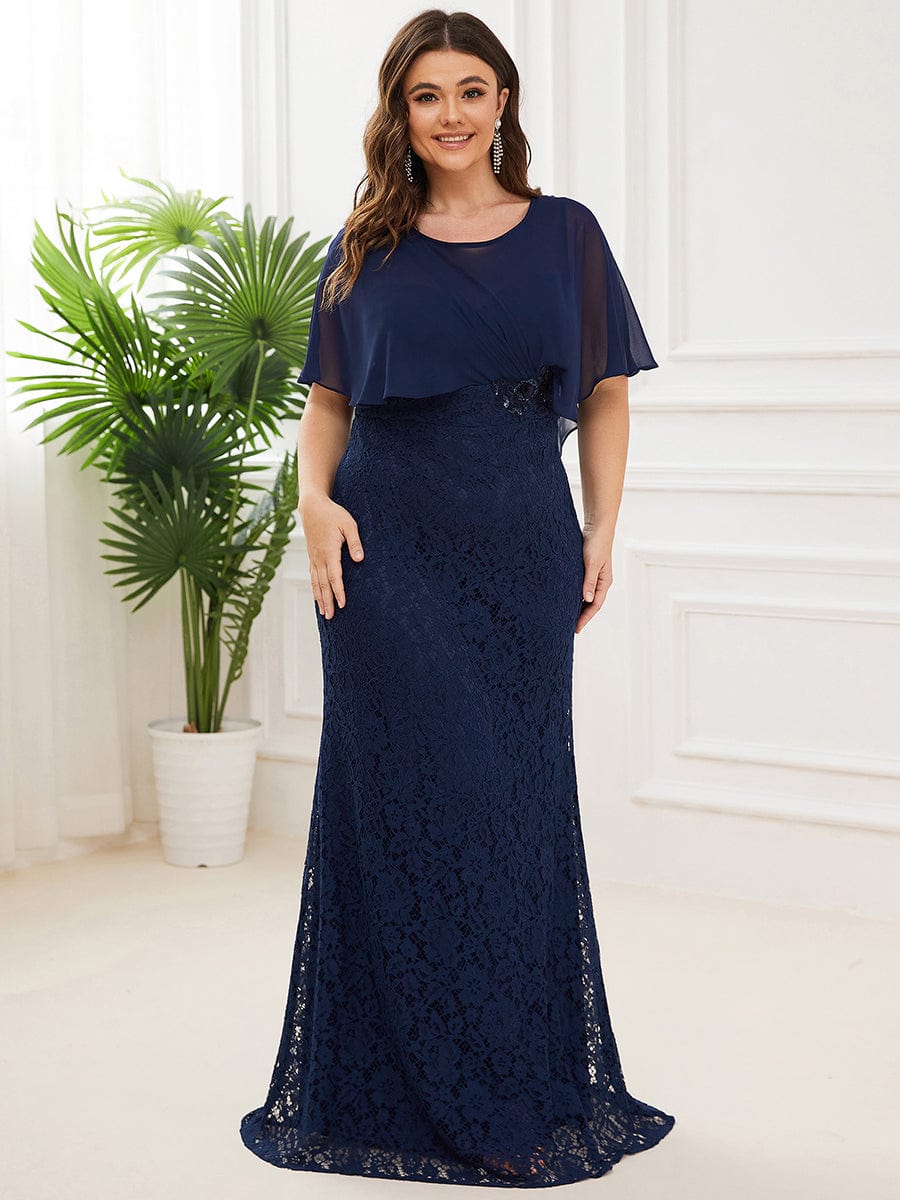 Custom Size Floral Embroidered Lace Mother of the Bride Dress Custom Size Floral Embroidered Lace Mother of the Bride Dress